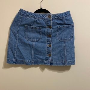 Button up jean skirt.